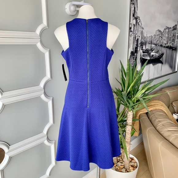 Adorne Sleeveless Scuba Knit Flare Mini Dress in Blue Size 8 - Picture 5 of 9